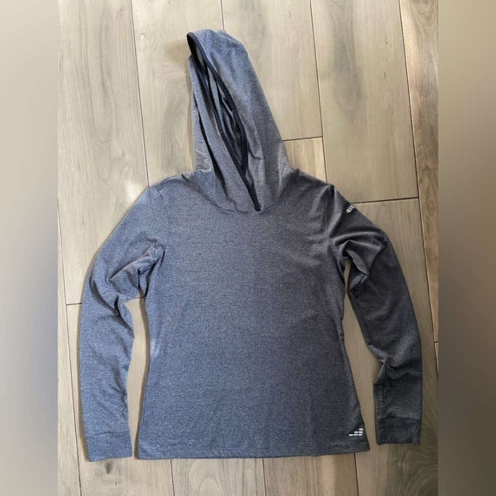 BCG tru-wick women’s hooded workout long sleeve shirt‎ medium charcoal grey